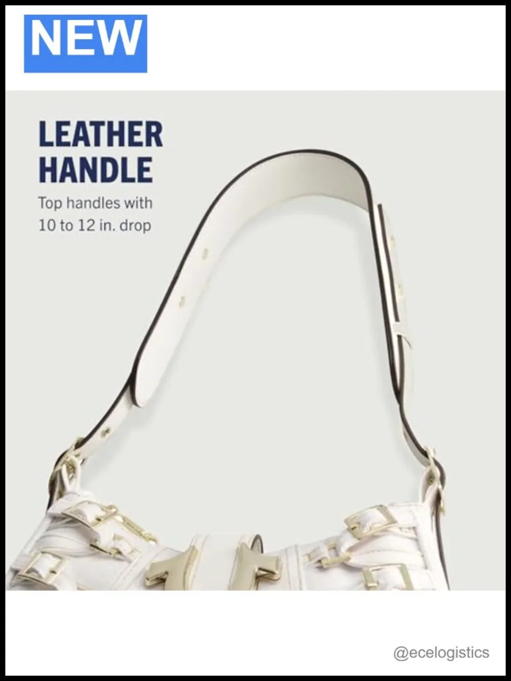Faux Leather Shoulder Bag with Adjustable Strap Gold Hardware